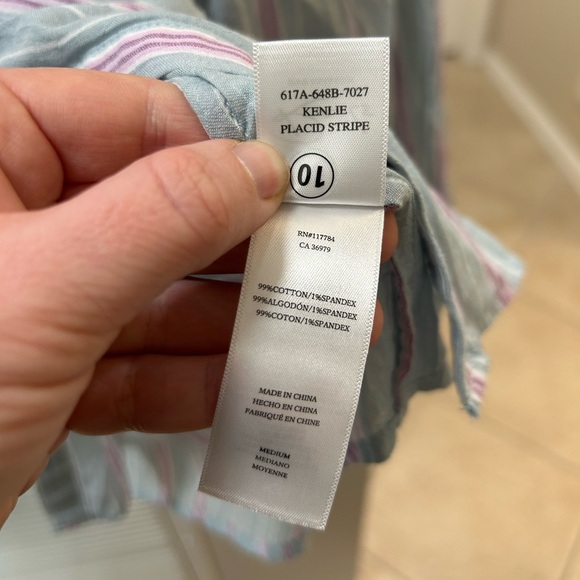 Rails Striped Button-Up Blouse - White and Pink - Picture 6 of 7